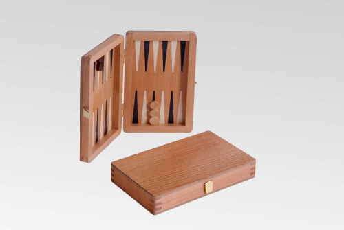 Backgammon, reiscassette, Kersenhout